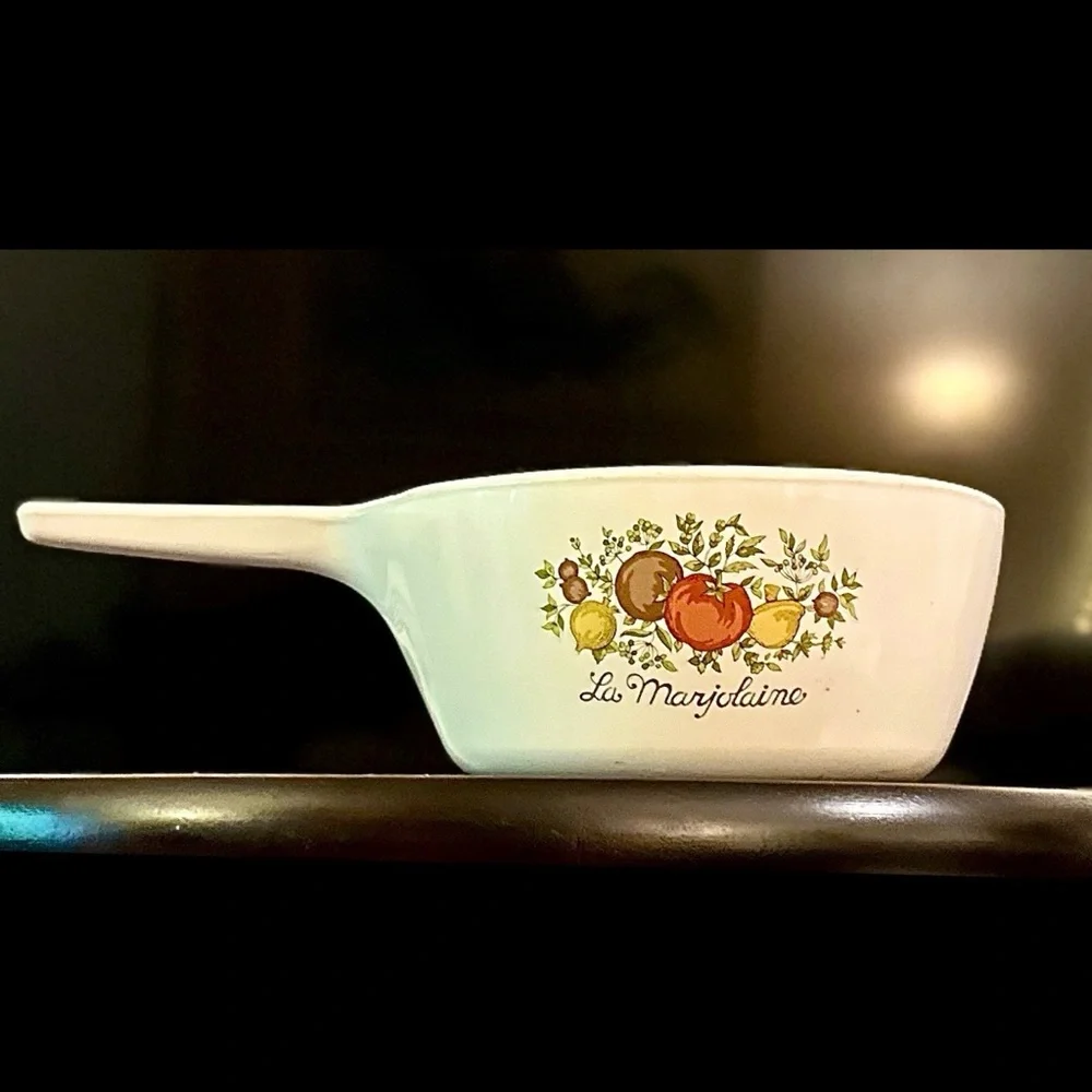 Vintage 60s Spice of Life Corning Ware Skillet & Mini Casserole Dish